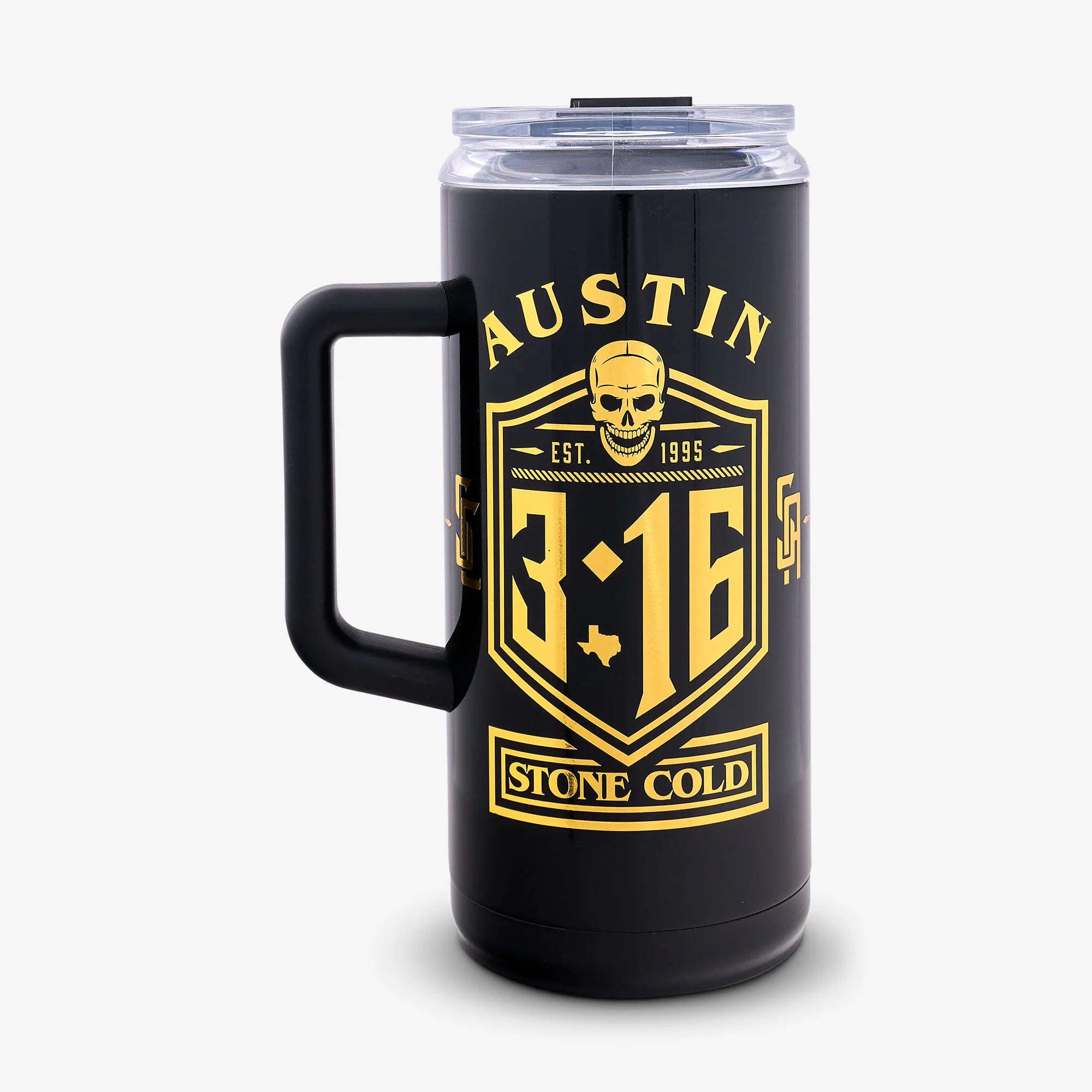 Igloo Insulated Cooler Durable Cooler WWE Flip'n'SipStone ColdFlip'n'Sip Steve Austin Smoking Skull 1L Beer Mug - Image 3