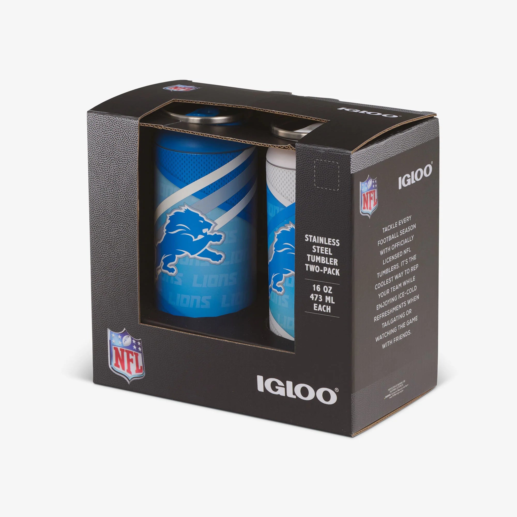 Igloo Insulated Cooler Durable Cooler Detroit Lions Home & Away 16 Oz Can 2-Pack - Image 5