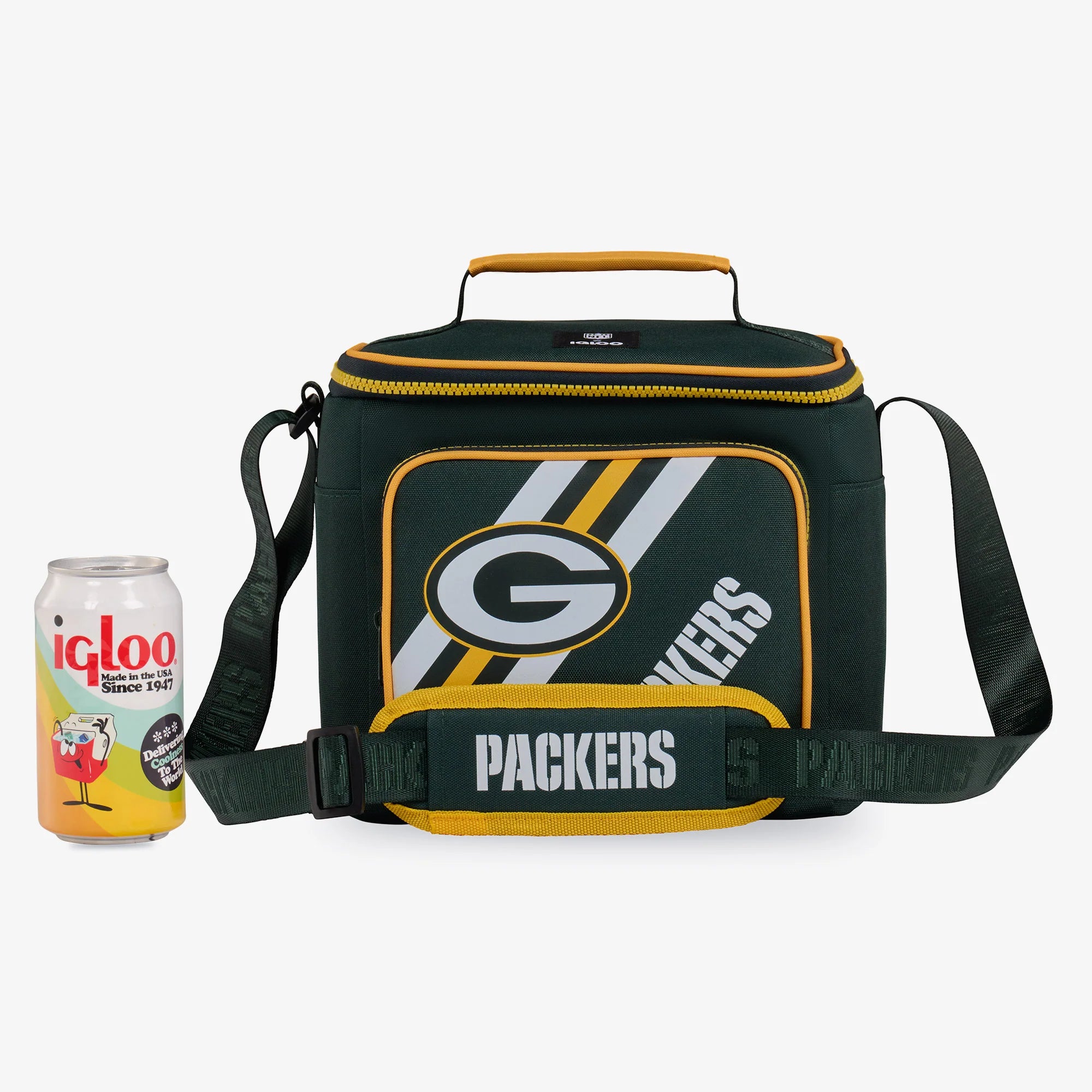 Igloo Portable Cooler Durable Cooler Green Bay Packers Square Lunch Cooler Bag - Image 5