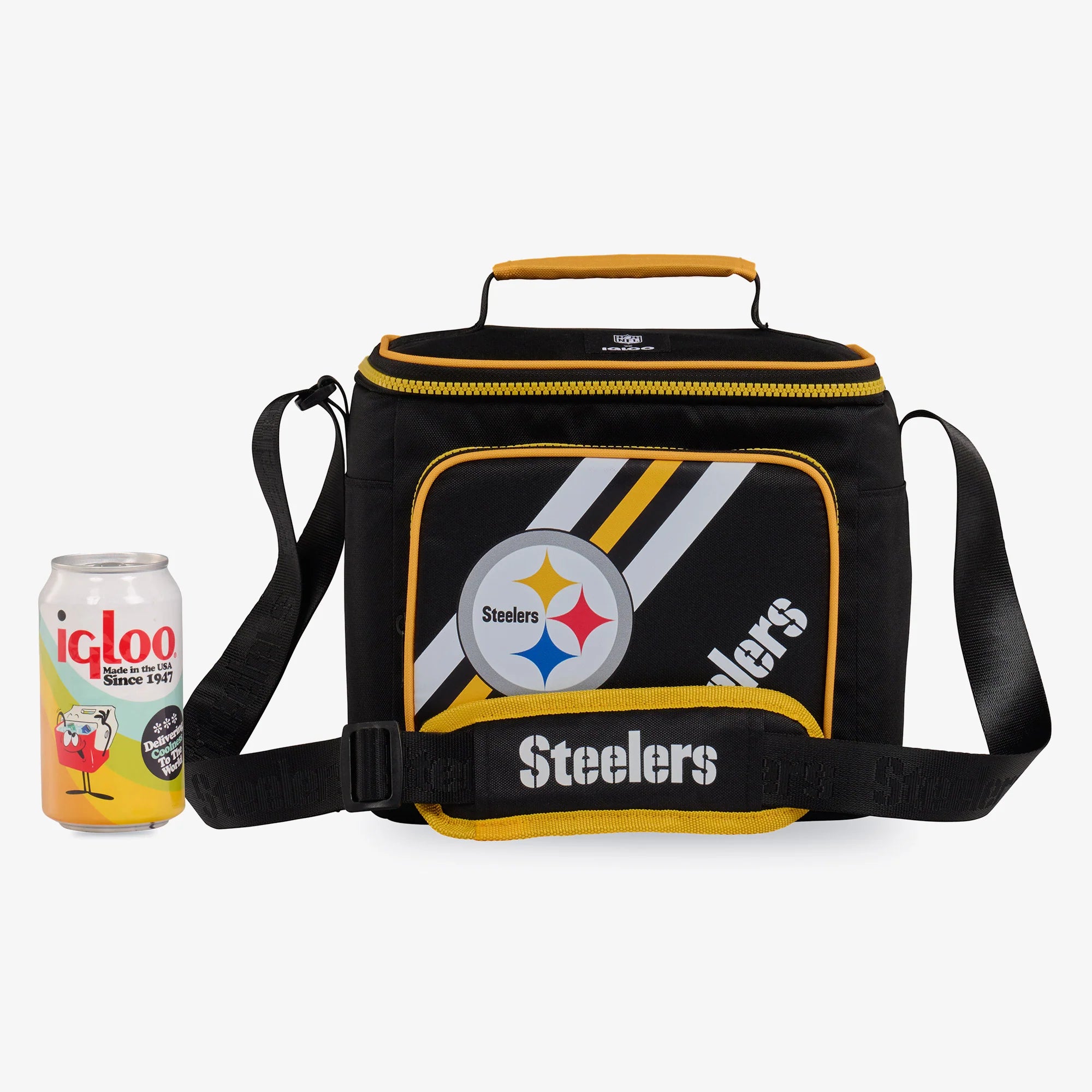 Igloo Portable Cooler Durable Cooler Pittsburgh Steelers Square Lunch Cooler Bag - Image 5