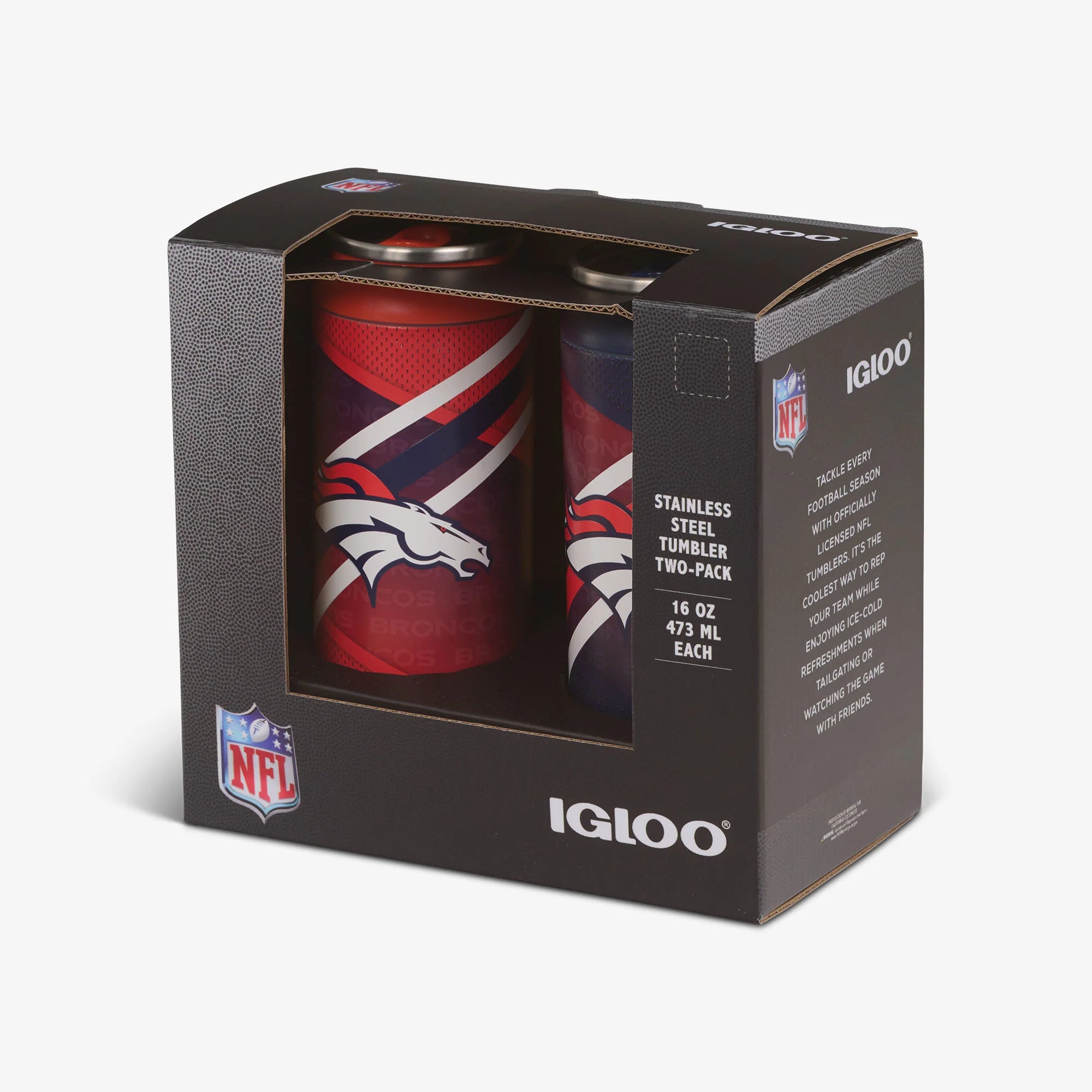 Igloo Insulated Cooler Durable Cooler Denver Broncos Home & Away 16 Oz Can 2-Pack - Image 5